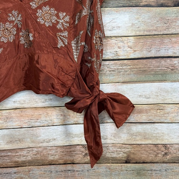Free People Terracotta Floral Blouse - Picture 3 of 8